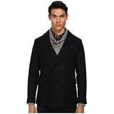 Billy Reid Men's Wool Double Breasted Bond Peacoat with Leather Details, Navy, XX-Large screenshot. Men's Jackets & Coats directory of Men's Clothing.