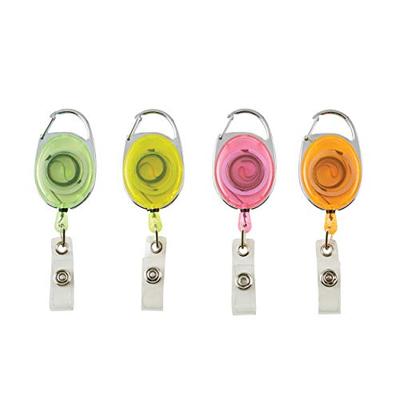 Advantus Identification Badge Reels with Carabiner Attachment, Assorted Neon Colors, Pack of 20 (911