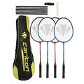 Dunlop Carlton Badminton Rackets (2 Player, 4 Player and Family Options) (Red/Blue 4 Play Set)