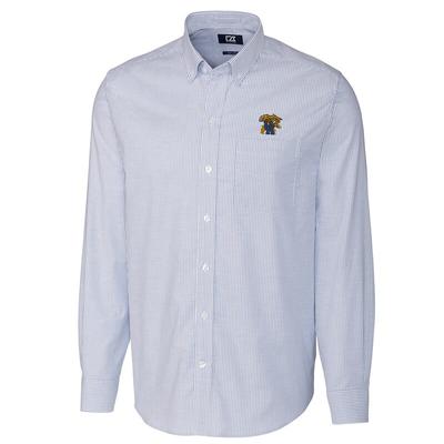 Kentucky Wildcats Cutter & Buck Big Tall Stretch Oxford Stripe Long Sleeve Button Down Shirt - Royal
