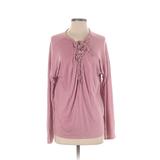 Express Long Sleeve Top Pink Keyhole Tops - Women's Size Small