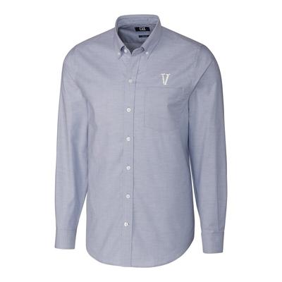 Villanova Wildcats Cutter & Buck Stretch Vault Logo Oxford Long Sleeve Shirt - Light Blue