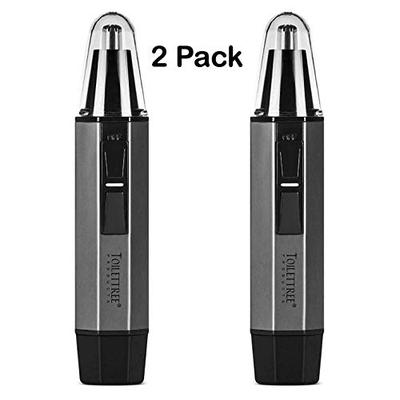 ToiletTree Products Water Resistant Heavy Duty Steel Nose Trimmer with LED Light, 2 Pack