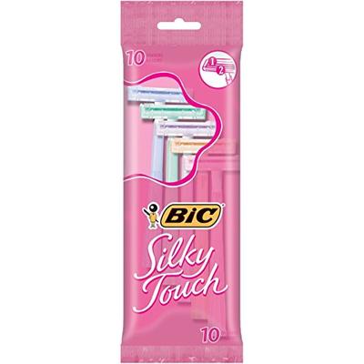 BIC Silky Touch Women's Twin Blade Disposable Razor, 10 Count - Pack of 12 (120 Razors)