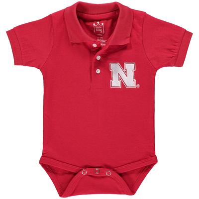 "Nebraska Cornhuskers Infant Scarlet Polo Bodysuit"
