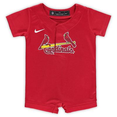 "Newborn & Infant Nike Red St. Louis Cardinals Official Jersey Romper"