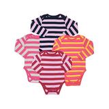 Leveret Girls' Infant Bodysuits - Pink & Purple Stripe Bodysuit Set - Newborn & Infant screenshot. Infant Bodysuits directory of Clothes.