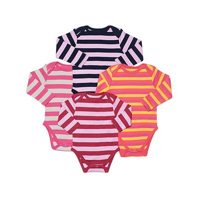 Leveret Girls' Infant Bodysuits - Pink & Purple Stripe Bodysuit Set - Newborn & Infant