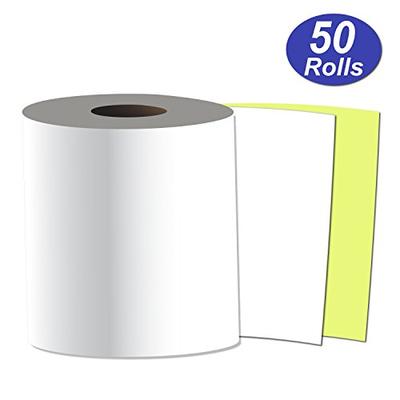 Alliance, Carbonless, Receipt Rolls, Paper, 3" x 95' x 7/16" Core, 2 Ply White/Canary, 50 Rolls per