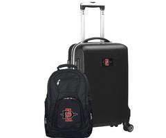 "San Diego State Aztecs Deluxe 2-Piece Backpack and Carry-On Set - Black"