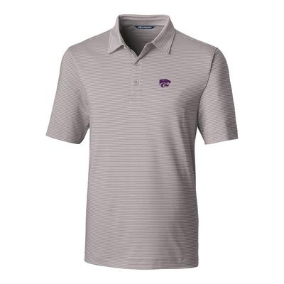 "Cutter & Buck Kansas State Wildcats Gray Forge Pencil Stripe Polo"