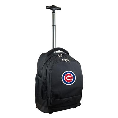 Denco MLB Chicago Cubs 19 in. Black Wheeled Premium Backpack