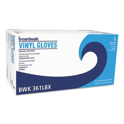 Boardwalk BWK361LCT Exam Vinyl Gloves, Clear, Large, 3.6 mil, 1000 Per Carton