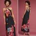 Anthropologie Dresses | Anthropologie Maeve Cayman Silk Floral Maxi Dress | Color: Black/Pink | Size: Xs