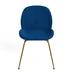 AllModern Amelie Side Chair Upholstered/Velvet/Metal in Blue/Yellow | 33.5 H x 21.5 W x 21 D in | Wayfair 45F24B56F2A14944A8EE687939E20104