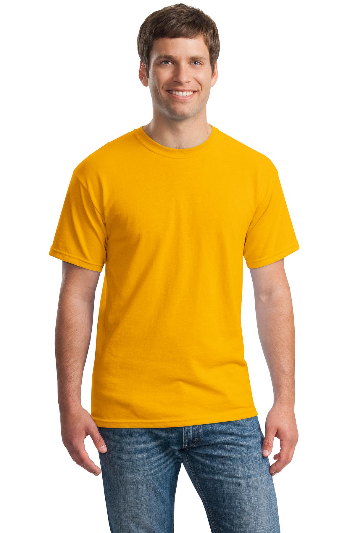 Gildan G500 Adult Heavy Cotton T-Shirt in Gold size XL 5000, G5000