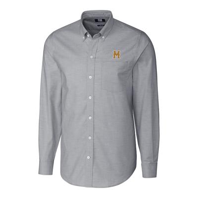 Missouri Tigers Cutter & Buck Stretch Vault Logo Oxford Long Sleeve Shirt - Charcoal