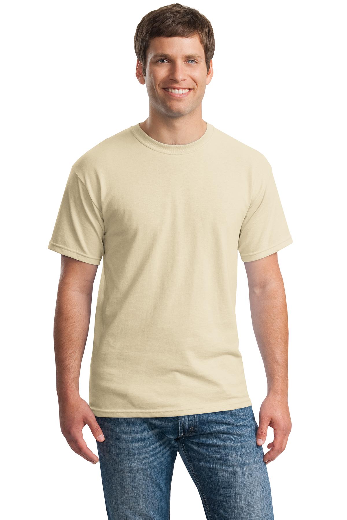 Gildan G500 Adult Heavy Cotton T-Shirt in Sand size Large 5000, G5000