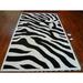 Black/White 30 x 0.63 in Area Rug - Mercer41 Christoper Animal Print Handmade Tufted Wool Area Rug in White/Black Wool | 30 W x 0.63 D in | Wayfair