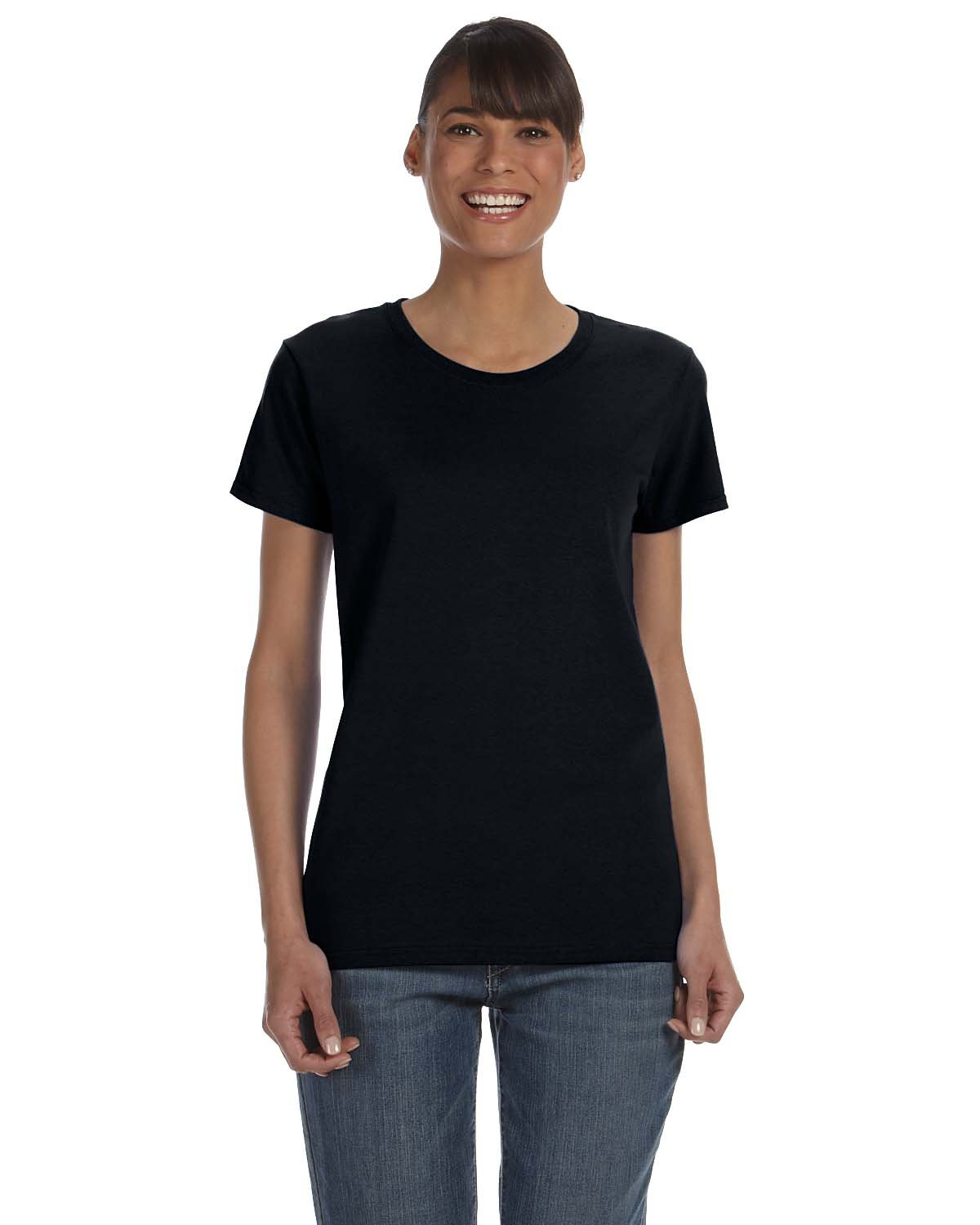 Gildan G500L Women's Heavy Cotton T-Shirt in Black size XL 5000L, G5000L
