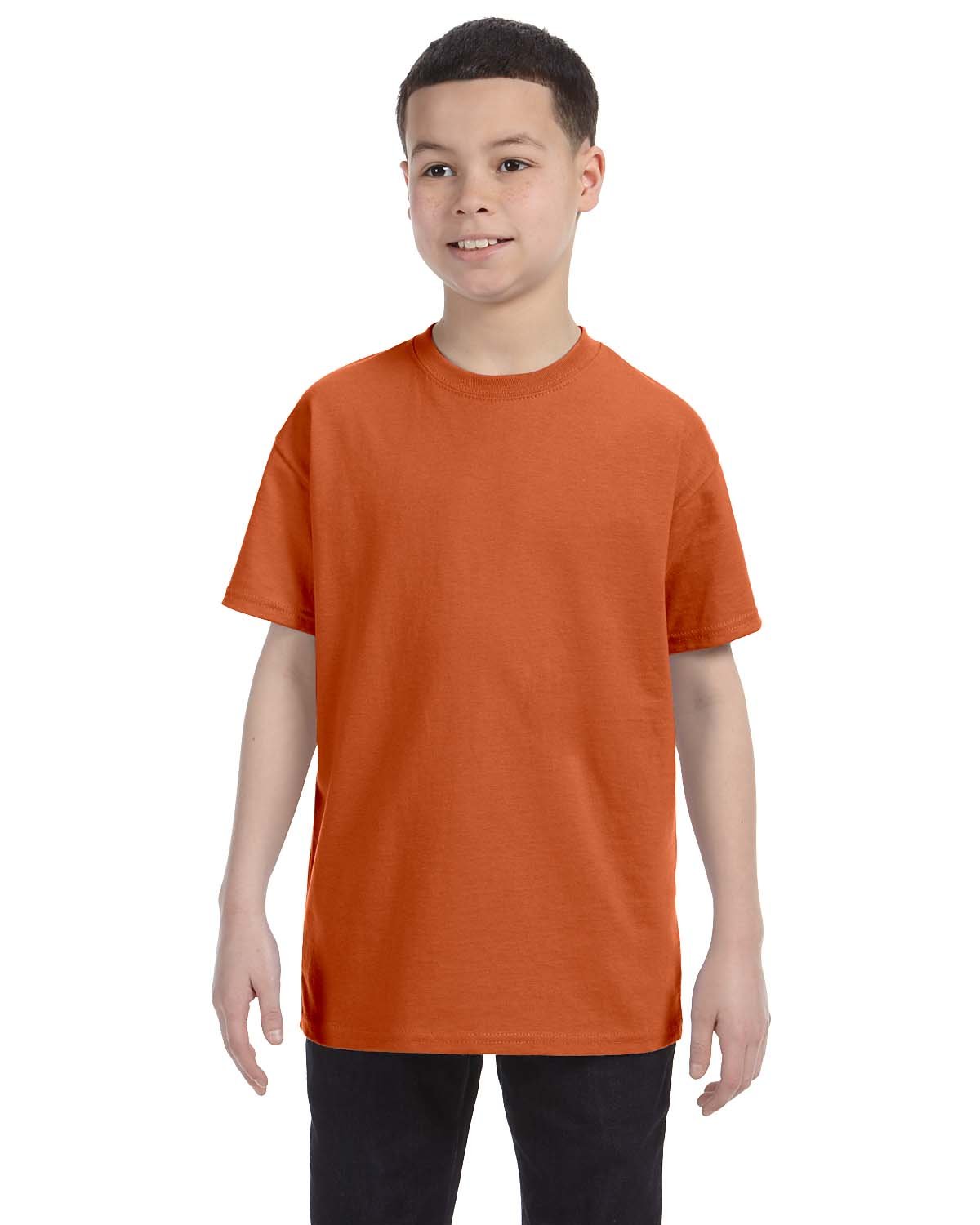 Gildan G500B Youth Heavy Cotton T-Shirt in Texas Orange size XS 5000B, G5000B