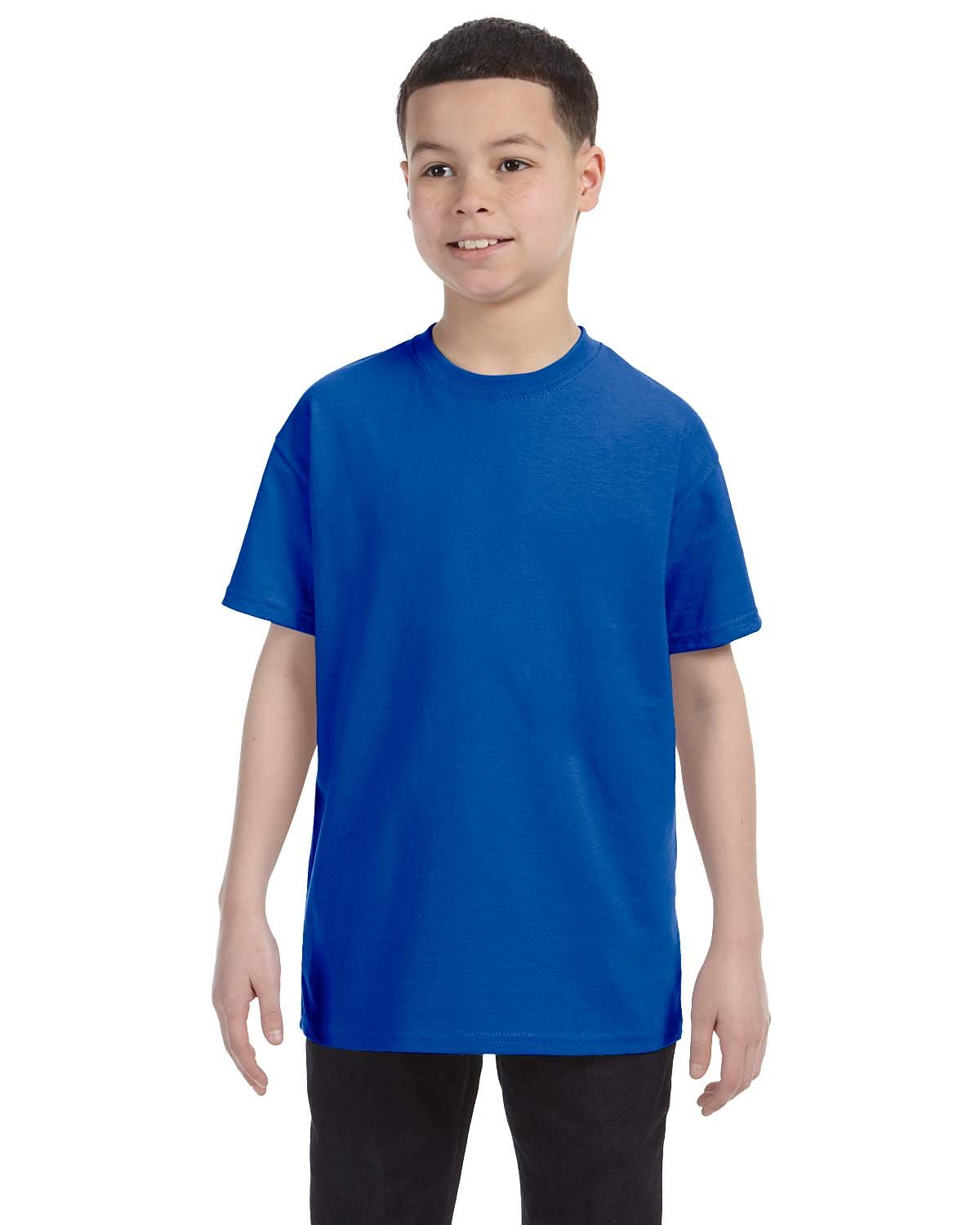 Gildan G500B Youth Heavy Cotton T-Shirt in Royal Blue size Medium 5000B, G5000B