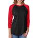 Next Level 6051 Tri-Blend 3/4-Sleeve Raglan T-Shirt in Vintage Red/Vintage Black size XS | Triblend NL6051