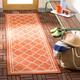 Orange/White 28 x 0.2 in Area Rug - Winston Porter Herefordshire Geometric Orange Indoor/Outdoor Area Rug, Polypropylene | 28 W x 0.2 D in | Wayfair