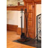 Red Barrel Studio® Haseeb 5 Piece Iron Fireplace Tool Set Iron in Gray | 32.5 H in | Wayfair WR-44BK