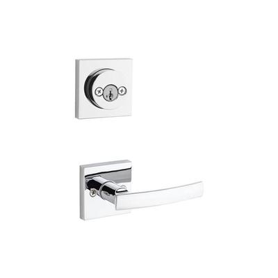 Kwikset 967SYLSQT-S Sydney Double Cylinder Interior Pack with Square Rosette and Polished Chrome