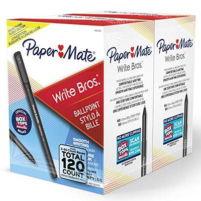 Paper Mate Ballpoint Pens, Write Bros. Black Ink Pen, Medium Point, 120 Count