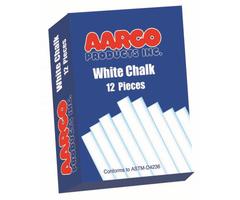 Aarco Products White Chalk - 12 Boxes of 12 Pieces, WCS12