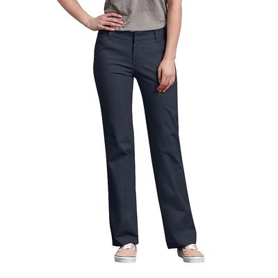 Dickies Womens Relaxed-Fit Straight-Leg Stretch Twill Pants, Size 8, Blue
