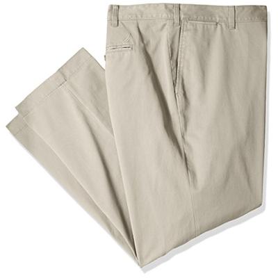 Nautica Men's Big and Tall Twill Flat-Front Pant, True Stone, 56W x 30L