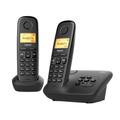 Gigaset A270A Duo - Cordless DECT phone with 2 handsets, answering machine and a large, illuminated display - brilliant audio quality - 200 hours standby time - large phone book, black