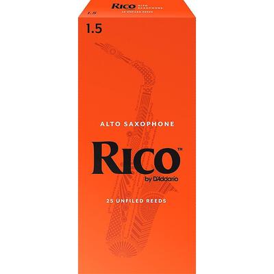 Rico Alto Saxophone Reeds, Box Of 25 Strength 1.5