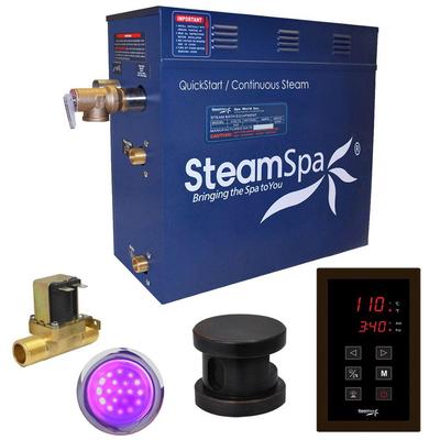 SteamSpa Indulgence 9kW QuickStart Steam Bath Generator Package with Built-In Auto Drain in Polished