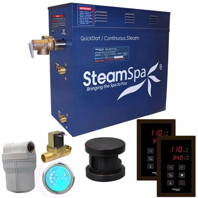 SteamSpa Royal 7.5kW QuickStart Steam Bath Generator Package with Built-In Auto Drain in Polished Oi