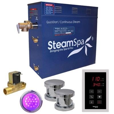 SteamSpa Indulgence 12kW QuickStart Steam Bath Generator Package with Built-In Auto Drain in Polishe
