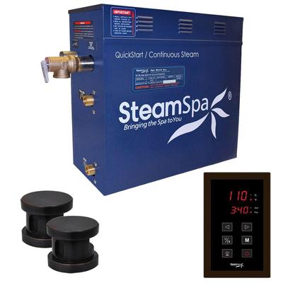 SteamSpa Oasis 12kW QuickStart Steam Bath Generator Package in Polished Oil Rubbed Bronze