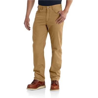 Carhartt Men's 42 in. x 32 in. Medium Hickory Cotton/Spandex Rugged Flex Rigby 5-Pocket Pant