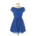 B. Darlin Casual Dress - Fit & Flare: Blue Dresses - Women's Size 7