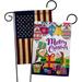 Breeze Decor 2 Piece Santa Helper Merry Christams Impressions Decorative 2-Sided 19" x 13" Garden Flag Set in Brown/Gray/Orange | Wayfair