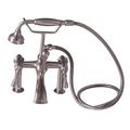 Barclay Triple Handle Deck Mounted Clawfoot Tub Faucet Trim w/ Diverter & Handshower in Gray | Wayfair 4603-ML2-BN
