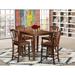 Charlton Home® Neven 2 - Person Counter Height Rubberwood Solid Wood Dining Set Wood in Brown | 36 H in | Wayfair 9745C21110234E078AB97B8254B9A175