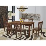 Charlton Home® Sisneros 6 - Person Dining Set Wood/Upholstered in Brown | Wayfair DBYH4229 34942228