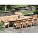 Rosecliff Heights Masson 9 Piece Teak Outdoor Dining Set Wood/Teak in Brown/White | 31 H x 82 W x 43 D in | Wayfair