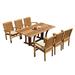 Rosecliff Heights Mastropietro 7 Piece Teak Outdoor Dining Set Wood/Teak in Brown/White | 30 H x 68.5 W x 35 D in | Wayfair