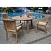 Rosecliff Heights Masten 5 Piece Teak Outdoor Dining Set Wood/Teak in Brown/White | 31 H x 82 W x 52 D in | Wayfair