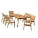 Rosecliff Heights Maston Rectangular 8 - Person 60" Long Teak Outdoor Dining Set Wood/Teak in Brown/White | 30 H x 60 W x 36 D in | Wayfair